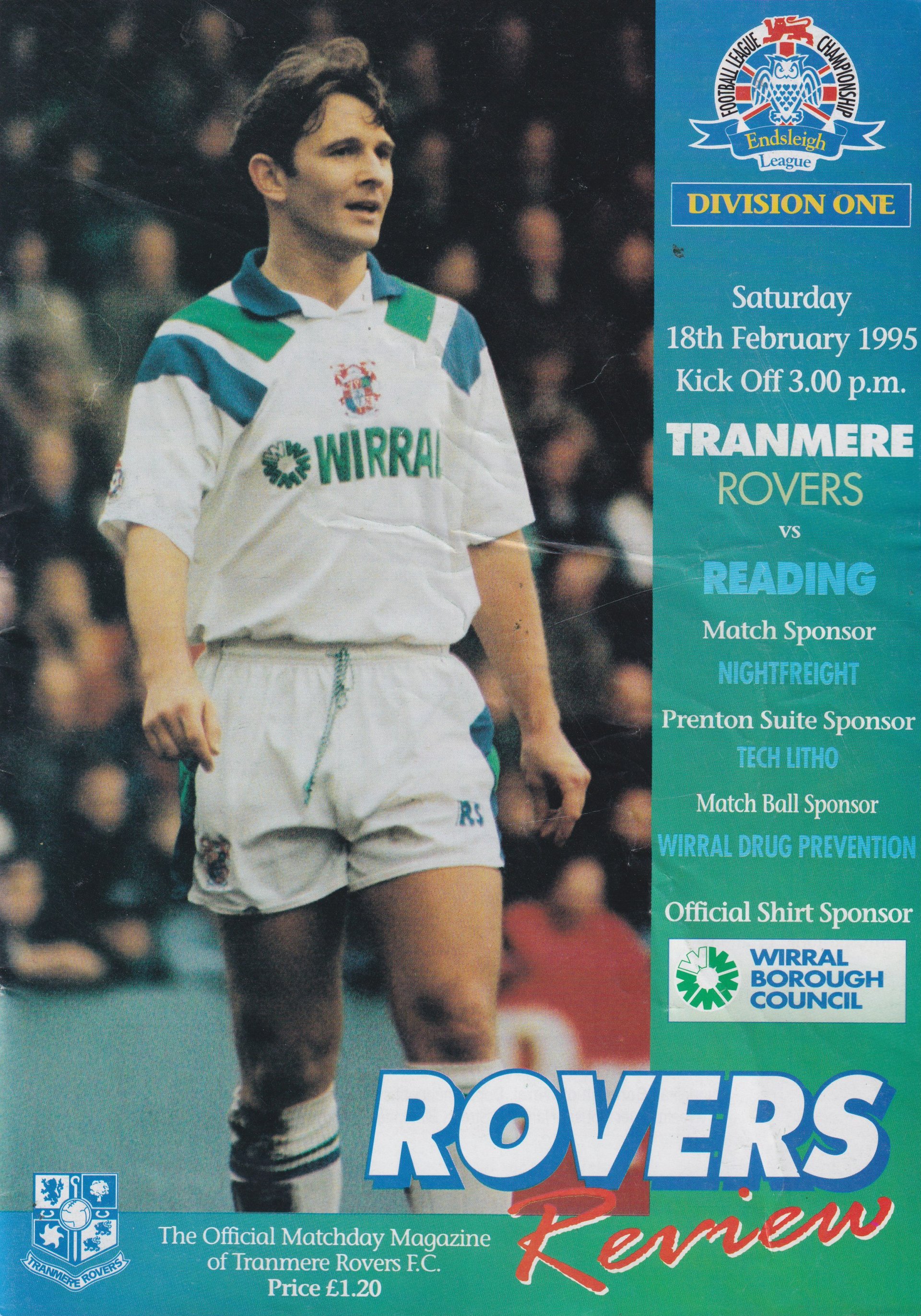 Tranmere Rovers v Reading match programme